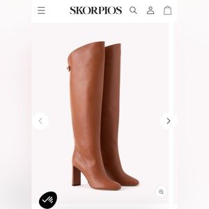 brand new NWOB maison skorpios adriana boot nappa cognac sz 36.5 italian